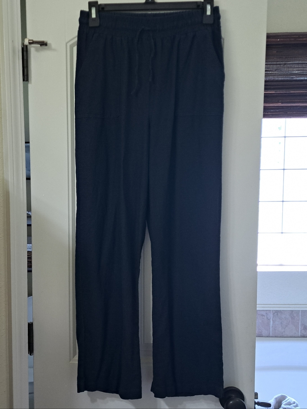 Mia & Tess Navy Women's Drawstring Pull On Wide Leg Pants Size Small